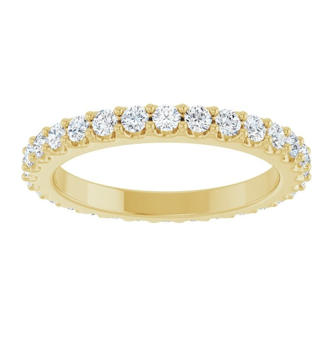 14K Yellow Or White Gold Round 2 Mm Vs, F+ Polished 3/4 Ctw Lab-Grown Diamond Eternity Band