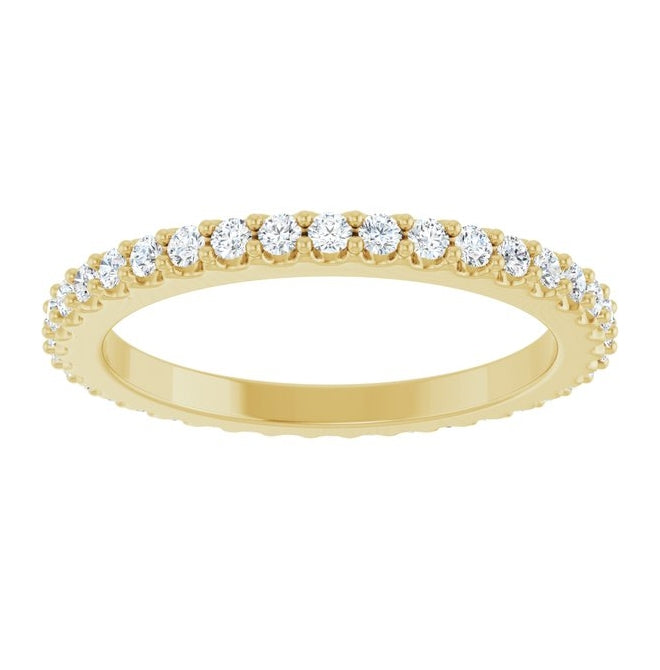 14K Yellow Or White Gold Round 1.5 Mm Vs, F+ Polished 1/2 Ctw Lab-Grown Diamond Eternity Band