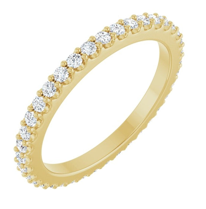 14K Yellow Or White Gold Round 1.5 Mm Vs, F+ Polished 1/2 Ctw Lab-Grown Diamond Eternity Band