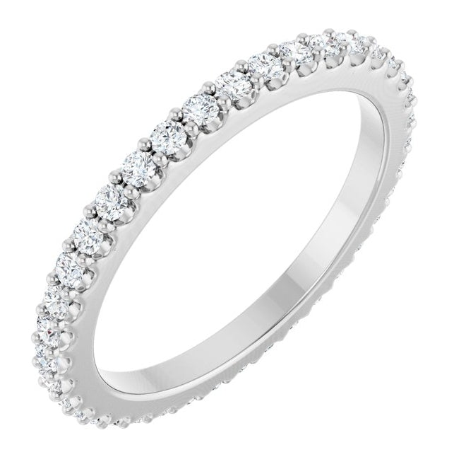 14K Yellow Or White Gold Round 1.5 Mm Vs, F+ Polished 1/2 Ctw Lab-Grown Diamond Eternity Band