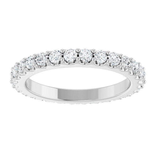 14K Yellow Or White Gold Round 2 Mm Vs, F+ Polished 3/4 Ctw Lab-Grown Diamond Eternity Band