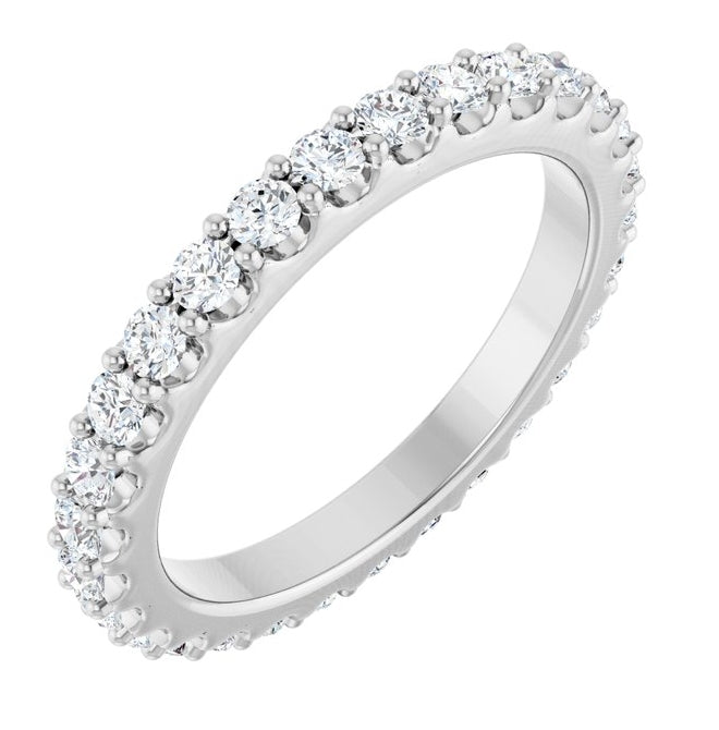 14K Yellow Or White Gold Round 2 Mm Vs, F+ Polished 3/4 Ctw Lab-Grown Diamond Eternity Band