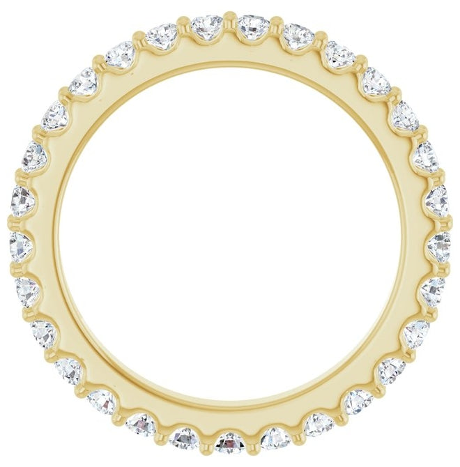 14K Yellow Or White Gold Round 2 Mm Vs, F+ Polished 3/4 Ctw Lab-Grown Diamond Eternity Band