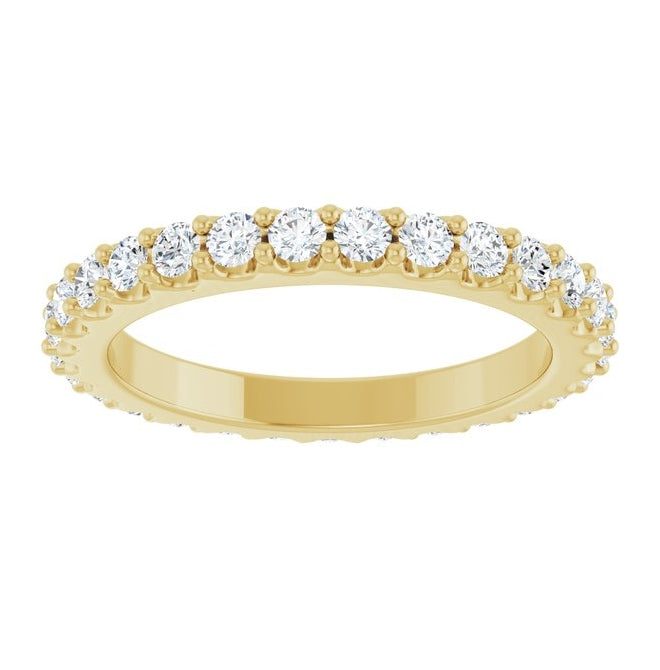 14K Yellow Or White Gold Round 2 Mm Vs, F+ Polished 3/4 Ctw Lab-Grown Diamond Eternity Band