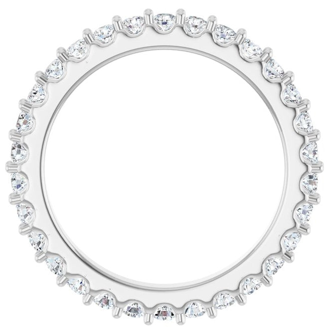 14K Yellow Or White Gold Round 2 Mm Vs, F+ Polished 3/4 Ctw Lab-Grown Diamond Eternity Band