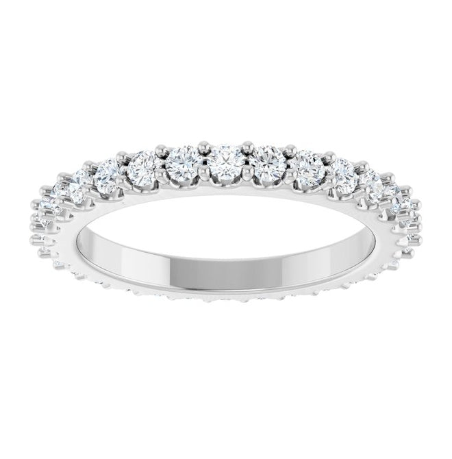 14K Yellow Or White Gold Round 2 Mm Vs, F+ Polished 3/4 Ctw Lab-Grown Diamond Eternity Band