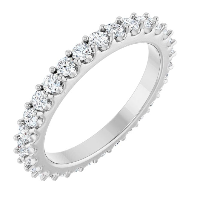 14K Yellow Or White Gold Round 2 Mm Vs, F+ Polished 3/4 Ctw Lab-Grown Diamond Eternity Band