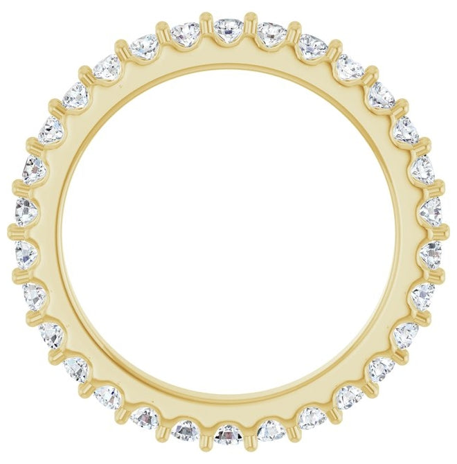 14K Yellow Or White Gold Round 2 Mm Vs, F+ Polished 3/4 Ctw Lab-Grown Diamond Eternity Band