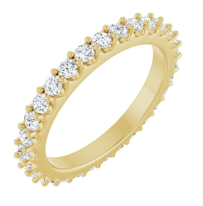 14K Yellow Or White Gold Round 2 Mm Vs, F+ Polished 3/4 Ctw Lab-Grown Diamond Eternity Band
