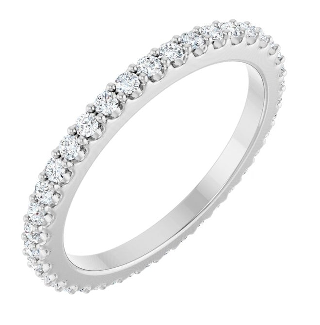 14K Yellow Or White Gold Round 1.5 Mm Vs, F+ Polished 1/2 Ctw Lab-Grown Diamond Eternity Band