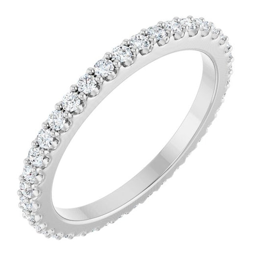 14K Yellow Or White Gold Round 1.5 Mm Vs, F+ Polished 1/2 Ctw Lab-Grown Diamond Eternity Band