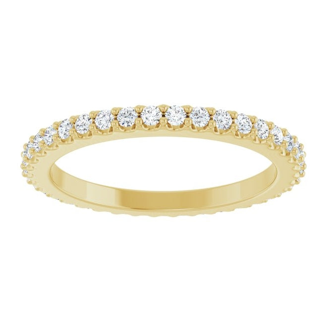 14K Yellow Or White Gold Round 1.5 Mm Vs, F+ Polished 1/2 Ctw Lab-Grown Diamond Eternity Band