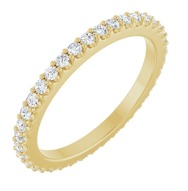 14K Yellow Or White Gold Round 1.5 Mm Vs, F+ Polished 1/2 Ctw Lab-Grown Diamond Eternity Band