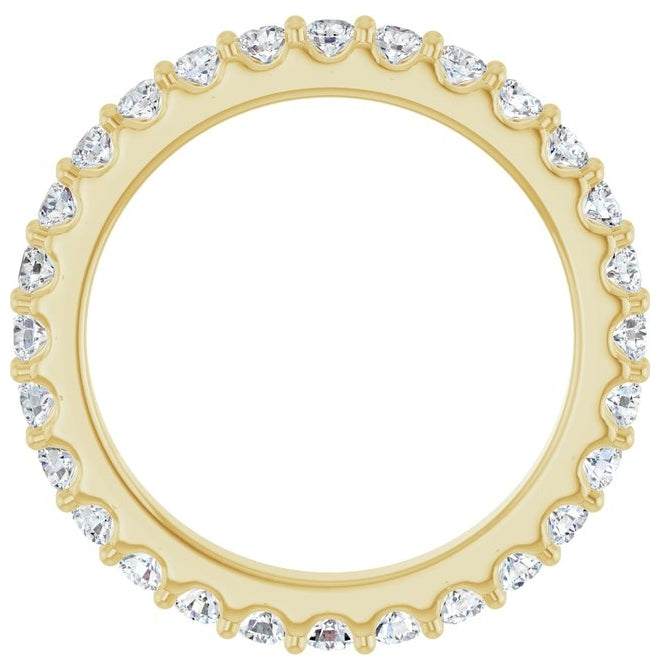 14K Yellow Or White Gold Round 2 Mm Vs, F+ Polished 3/4 Ctw Lab-Grown Diamond Eternity Band