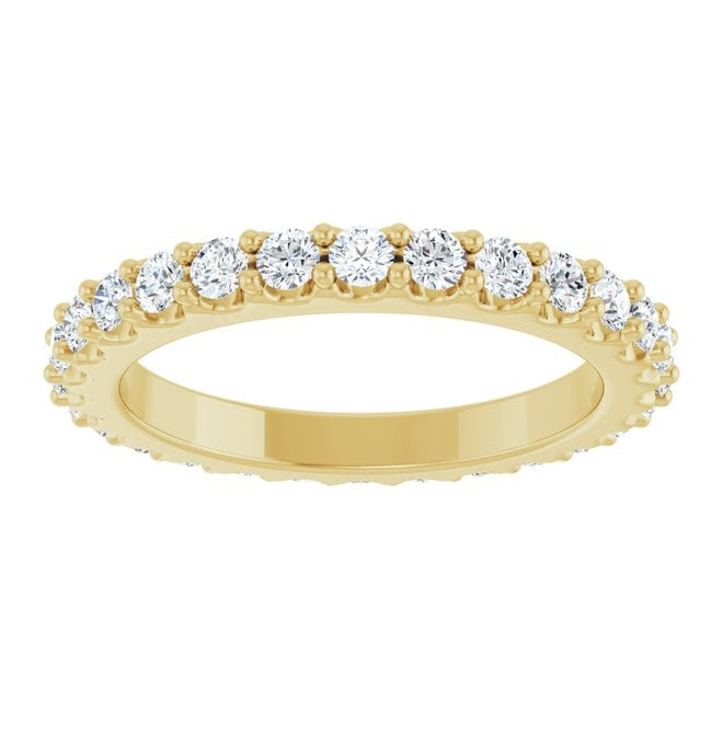 14K Yellow Or White Gold Round 2 Mm Vs, F+ Polished 3/4 Ctw Lab-Grown Diamond Eternity Band