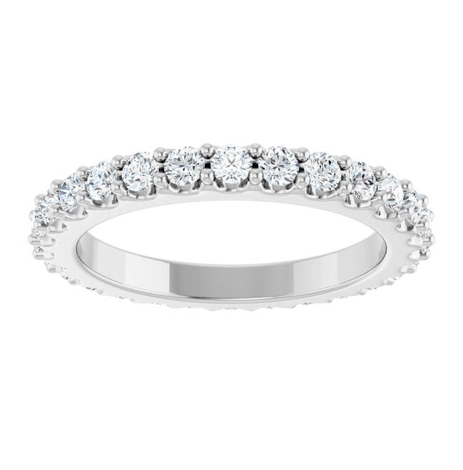 14K Yellow Or White Gold Round 2 Mm Vs, F+ Polished 3/4 Ctw Lab-Grown Diamond Eternity Band