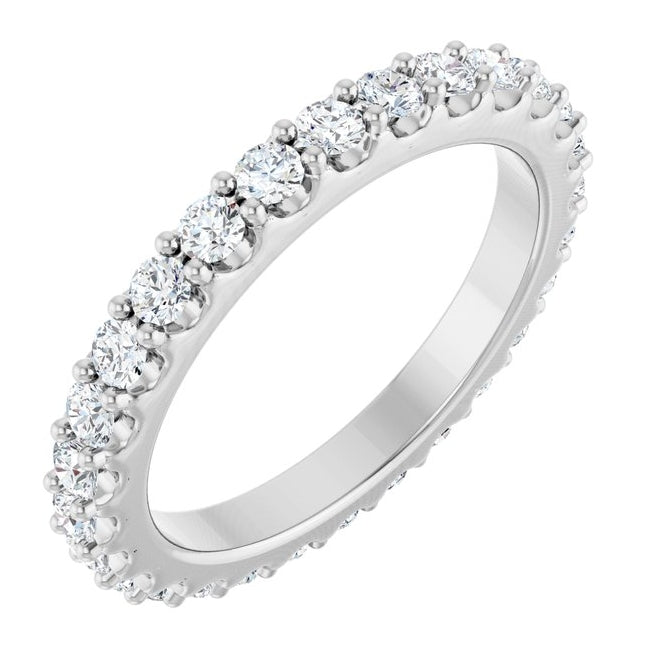 14K Yellow Or White Gold Round 2 Mm Vs, F+ Polished 3/4 Ctw Lab-Grown Diamond Eternity Band