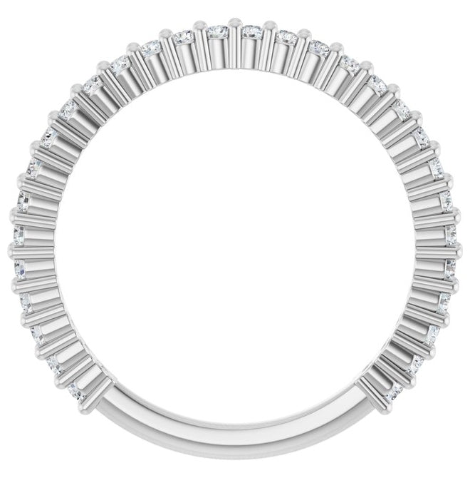 14K White Gold 30-Stone Round 1.5 Mm Polished 3/8 Ctw Natural Diamond 30-Year Anniversary Band Size 7