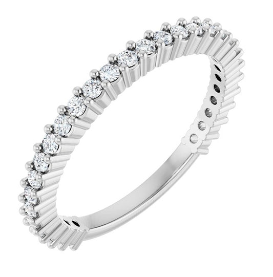 14K White Gold 30-Stone Round 1.5 Mm Polished 3/8 Ctw Natural Diamond 30-Year Anniversary Band Size 7