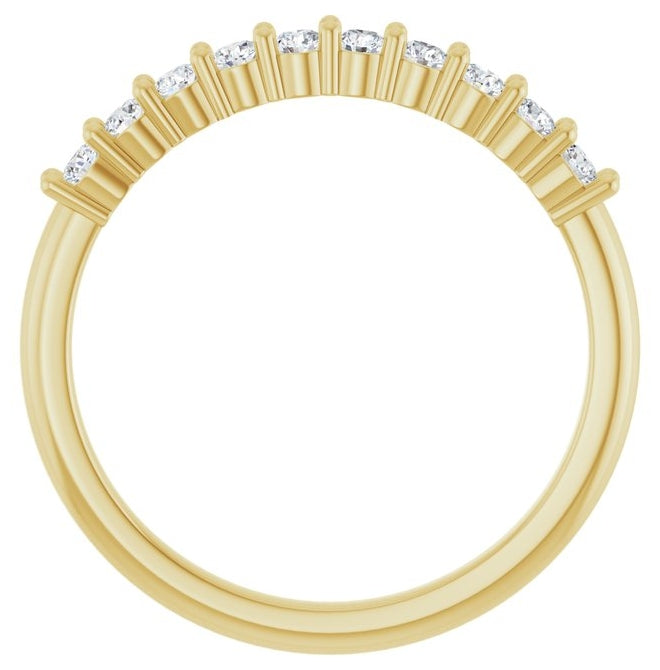 14K Yellow Or White Gold 10-Stone Round 2 Mm Polished 1/3 Ctw Lab-Grown Diamond 10-Year Anniversary Band
