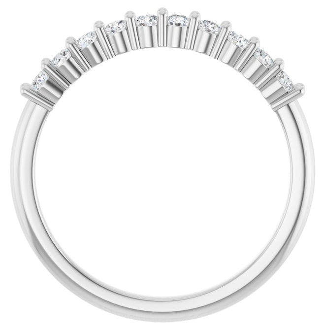 14K Yellow Or White Gold 10-Stone Round 2 Mm Polished 1/3 Ctw Lab-Grown Diamond 10-Year Anniversary Band