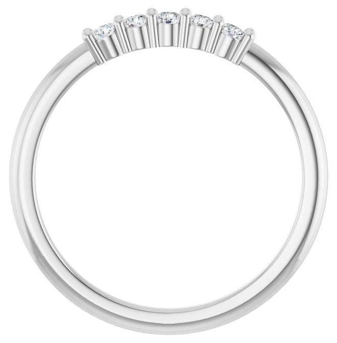 14K Yellow Or White Gold 5-Stone Round 2 Mm Polished 1/6 Ctw Lab-Grown Diamond 5-Year Anniversary Band