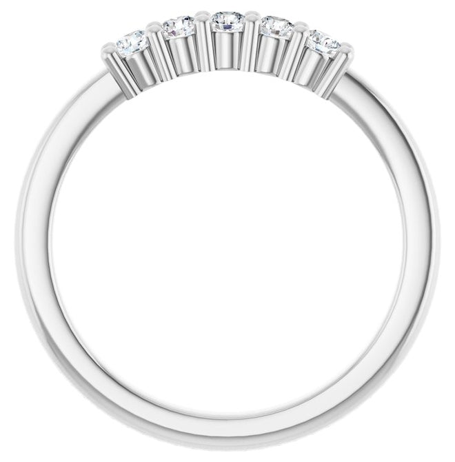 14K Yellow Or White Gold Round 2.25 Mm Polished 1/5 Ctw Lab-Grown Diamond Anniversary Band