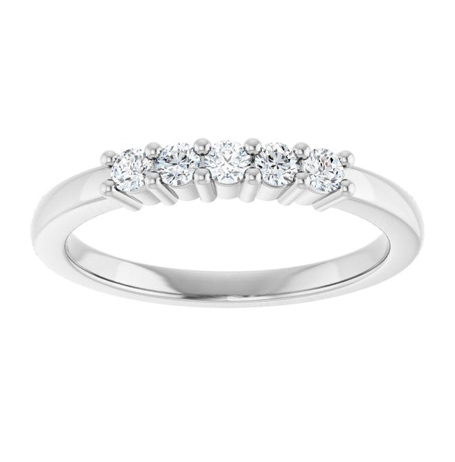 14K Yellow Or White Gold Round 2.25 Mm Polished 1/5 Ctw Lab-Grown Diamond Anniversary Band