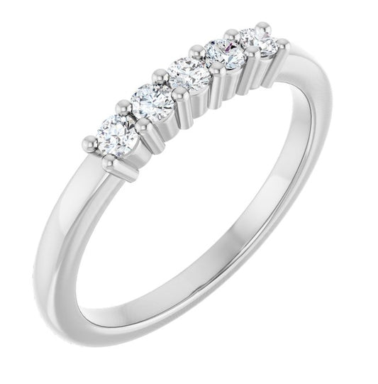 14K Yellow Or White Gold Round 2.25 Mm Polished 1/5 Ctw Lab-Grown Diamond Anniversary Band
