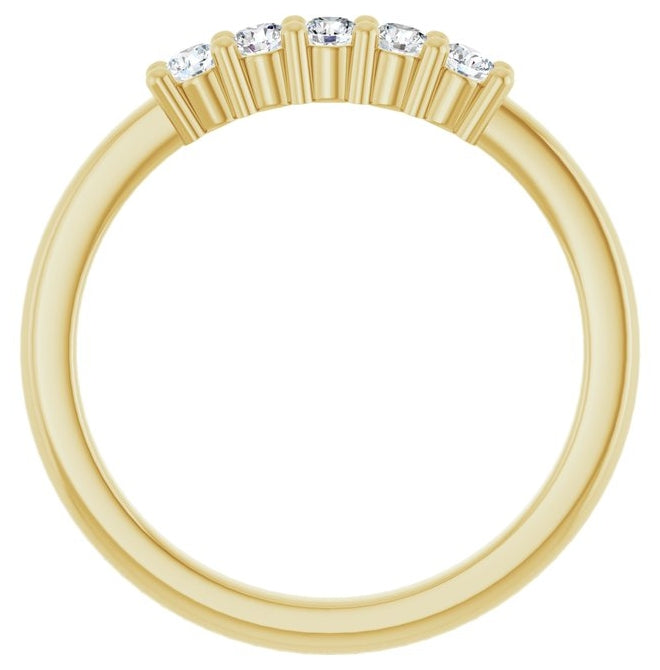 14K Yellow Or White Gold Round 2.25 Mm Polished 1/5 Ctw Lab-Grown Diamond Anniversary Band