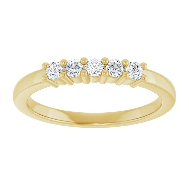 14K Yellow Or White Gold Round 2.25 Mm Polished 1/5 Ctw Lab-Grown Diamond Anniversary Band