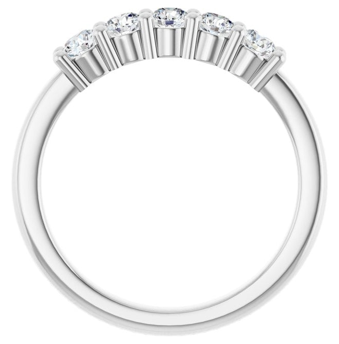 14K Yellow Or White Gold Round 3 Mm Polished 1/2 Ctw Lab-Grown Diamond Anniversary Band