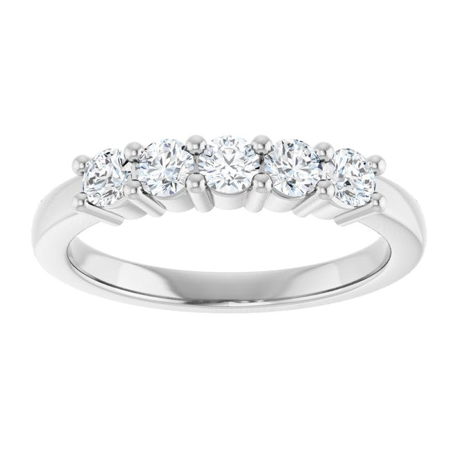 14K Yellow Or White Gold Round 3 Mm Polished 1/2 Ctw Lab-Grown Diamond Anniversary Band