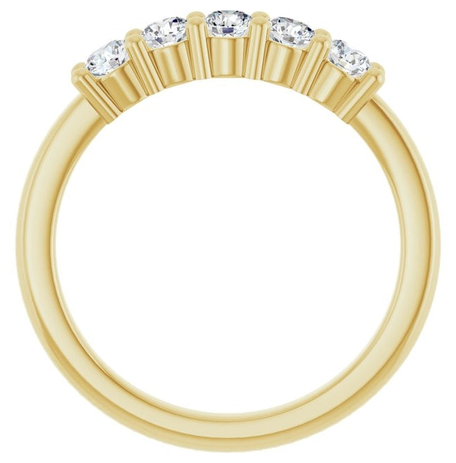 14K Yellow Or White Gold Round 3 Mm Polished 1/2 Ctw Lab-Grown Diamond Anniversary Band