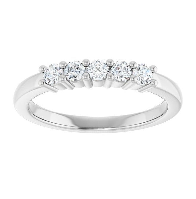 14K Yellow Or White Gold Round 2.5 Mm Polished 1/3 Ctw Lab-Grown Diamond Anniversary Band