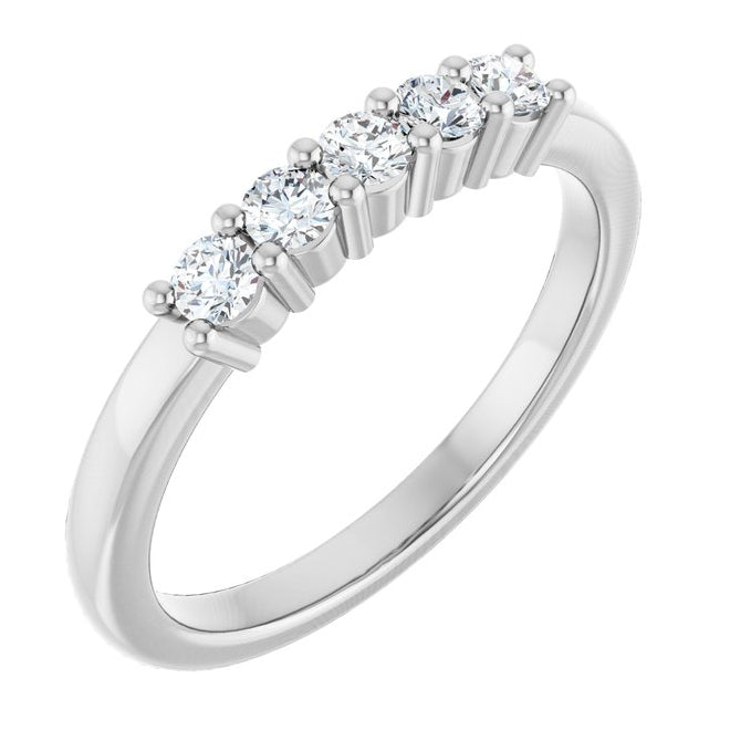 14K Yellow Or White Gold Round 2.5 Mm Polished 1/3 Ctw Lab-Grown Diamond Anniversary Band