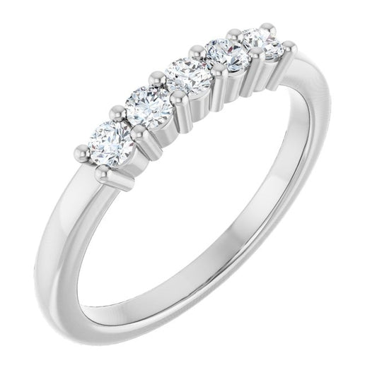 14K Yellow Or White Gold Round 2.5 Mm Polished 1/3 Ctw Lab-Grown Diamond Anniversary Band