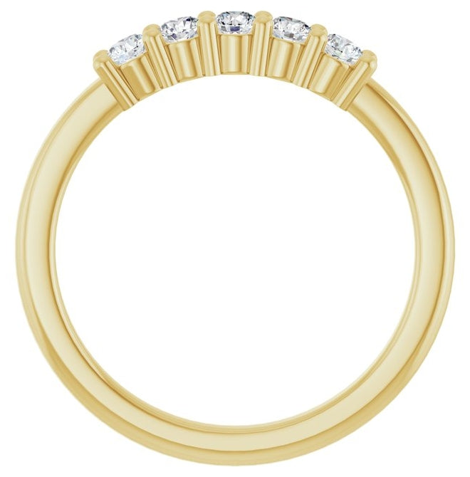 14K Yellow Or White Gold Round 2.5 Mm Polished 1/3 Ctw Lab-Grown Diamond Anniversary Band