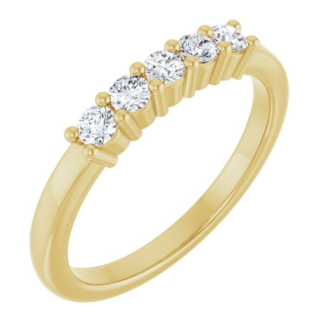 14K Yellow Or White Gold Round 2.5 Mm Polished 1/3 Ctw Lab-Grown Diamond Anniversary Band