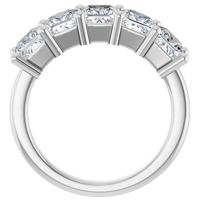 14K White Gold Square 4.5 X 4.5 Mm Polished 2 5/8 Ctw Lab-Grown Diamond Anniversary Band Size 7