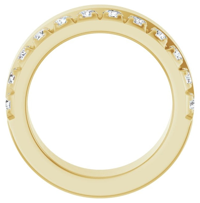 14K Yellow Or White Gold Round 2.5 Mm Vs, F+ Polished 3/4 Ctw Lab-Grown Diamond Anniversary Band