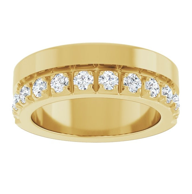 14K Yellow Or White Gold Round 2.5 Mm Si2-Si3, G-H Polished 3/4 Ctw Natural Diamond Anniversary Band Size 7