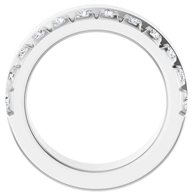 14K Yellow Or White Gold Round 2.5 Mm Si2-Si3, G-H Polished 3/4 Ctw Natural Diamond Anniversary Band Size 7