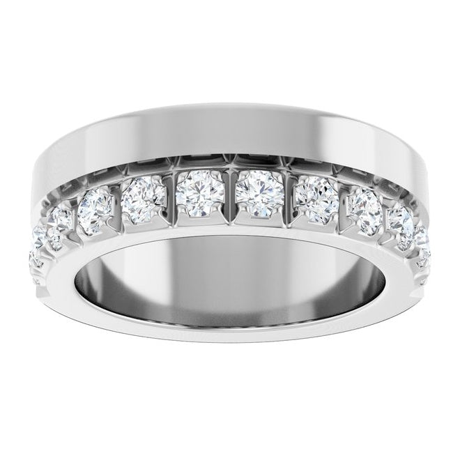 14K Yellow Or White Gold Round 2.5 Mm Si2-Si3, G-H Polished 3/4 Ctw Natural Diamond Anniversary Band Size 7