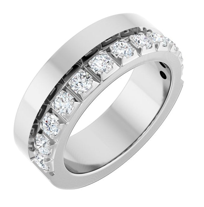 14K Yellow Or White Gold Round 2.5 Mm Vs, F+ Polished 3/4 Ctw Lab-Grown Diamond Anniversary Band