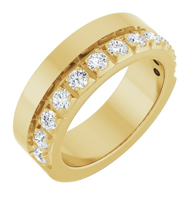 14K Yellow Or White Gold Round 2.5 Mm Vs, F+ Polished 3/4 Ctw Lab-Grown Diamond Anniversary Band
