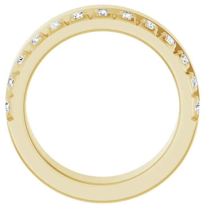 14K Yellow Or White Gold Round 2.5 Mm Vs, F+ Polished 3/4 Ctw Lab-Grown Diamond Anniversary Band