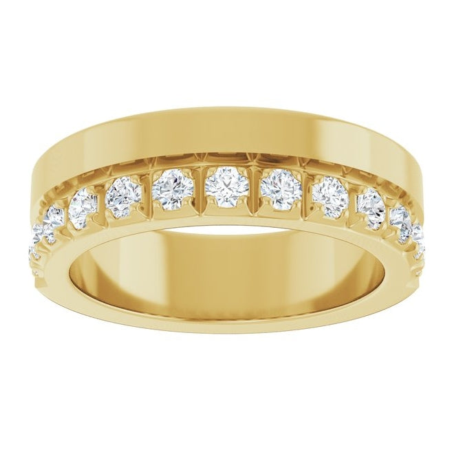 14K Yellow Or White Gold Round 2.5 Mm Vs, F+ Polished 3/4 Ctw Lab-Grown Diamond Anniversary Band