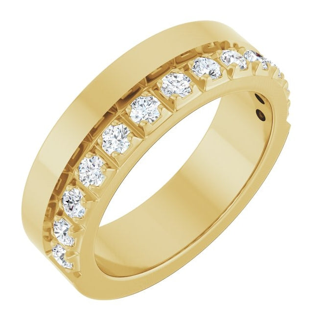 14K Yellow Or White Gold Round 2.5 Mm Vs, F+ Polished 3/4 Ctw Lab-Grown Diamond Anniversary Band