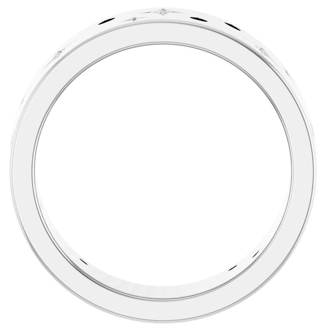 14K White Gold  Round  1.5 Mm Si2-Si3, G-H  Polished 1/8 Ctw Natural Diamond Star Band